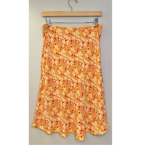 GAP Vintage Y2K 2001 Floral Yellow Red Orange Flowy Skirt - Picture 3 of 9